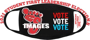 Link to the Student First Images Chapter meeting. The graphic is an Images student first leadership elections logo.